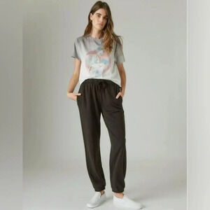🌸LUCKY BRAND Womens Pocketed Drawstring Elastic Waist Cuff Lounge Pants